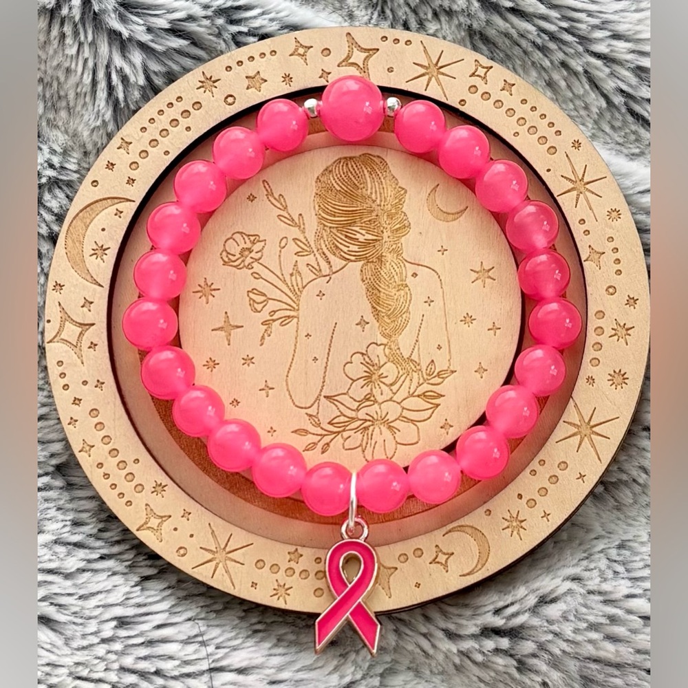 Bright Pink Breast Cancer Awareness Bracelet